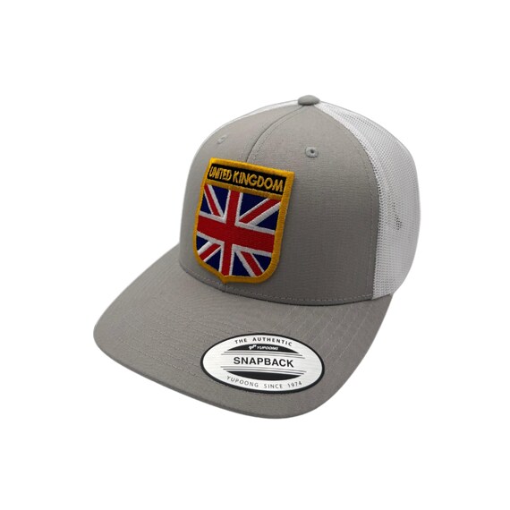 UK Bicolor Snapback Hat – Embroidered Trucker Cap – British Flag