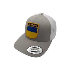 Ukraine Bicolor Snapback Hat – Embroidered Trucker Cap – Ukrainian Flag Patch – Kyiv