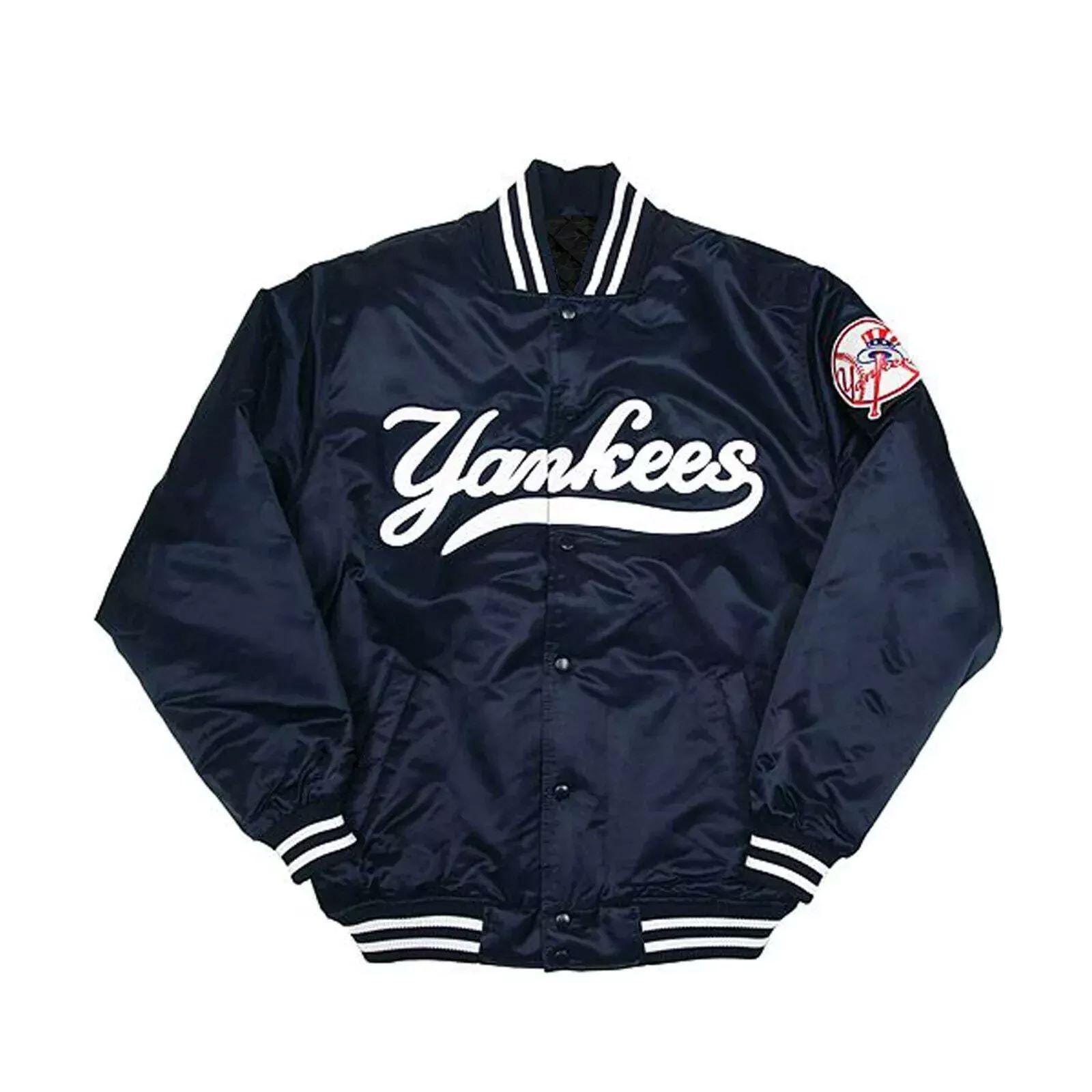 New York Yankees サテンジャケットLサイズ Fanatics 大きいサイズ メンズ ニューヨーク ヤンキース サテン
