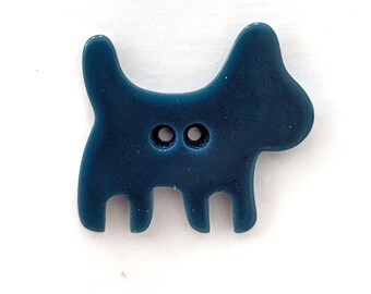 Vintage 1930s Dark Blue Grey Bakelite Button Scotty Dog Collectible Realistic Vintage Sewing Notion