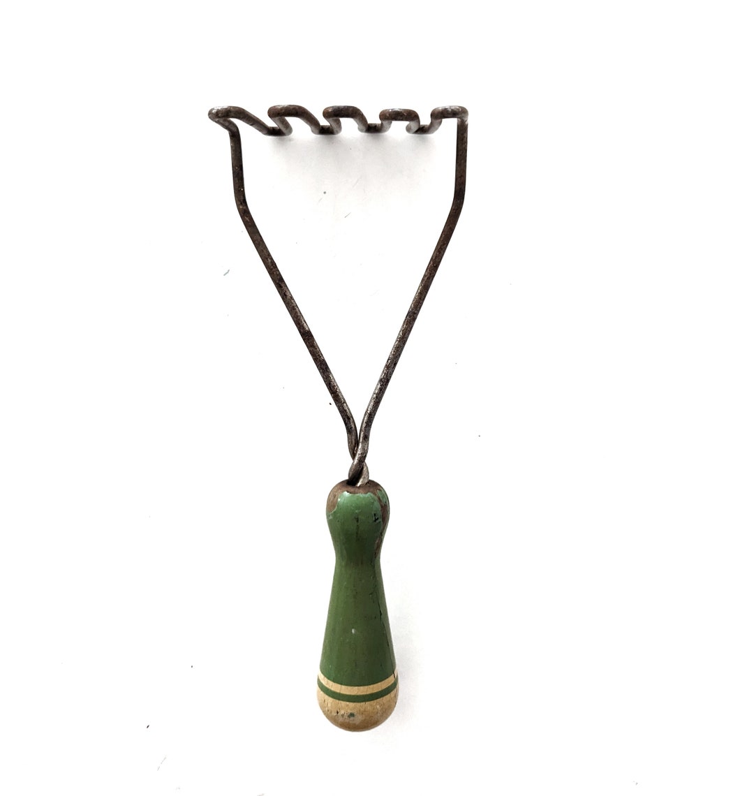 1950s Vintage Potato Masher Mid Century Kitchen Utensil Green Etsy