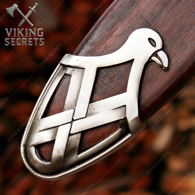 Espada vikinga de acero de Damasco forjada a mano: regalo para cosplay o boda. imagen 5