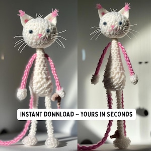 floppy Cat Toy Pattern Diy simple cat pattern Diy Amigurumi Cat Lovely Cat Pattern PDF Crochet Soft Cat Tiny Cat Crochet happy cat pdf