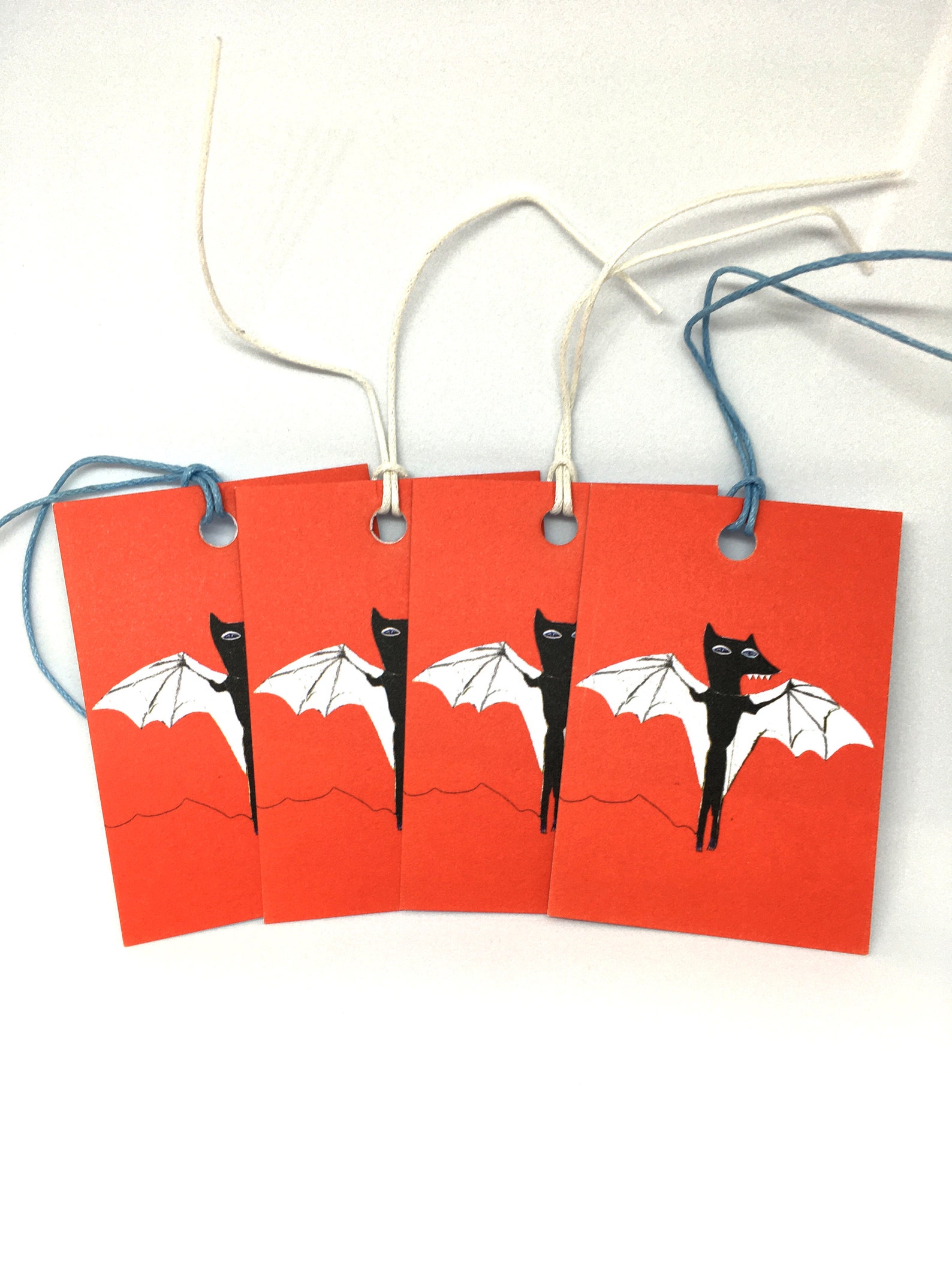 Bat Gift Tags set of 4 Etsy