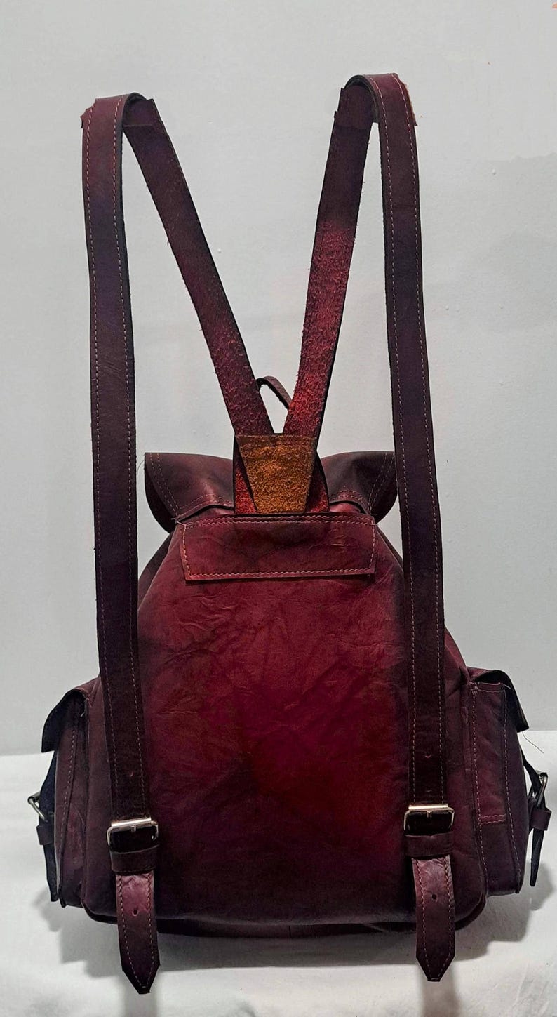 Handmade Leather Backpack – Rustic Brown Full-grain Leather Rucksack ...