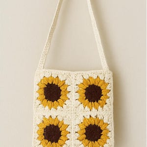 Sunflower Crochet Bag Pattern | PDF Download | DIY Boho Bag Pattern | Beginner-Friendly Crochet Pattern by Jereca’s Art Studio