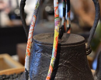 chirimen cord necklace gray