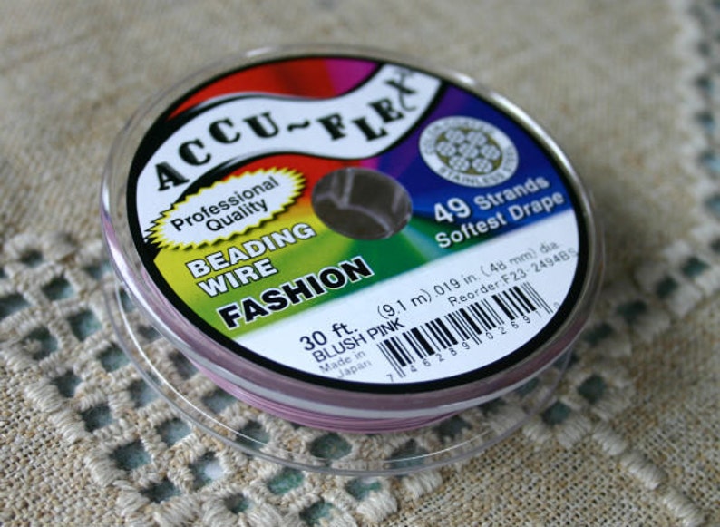 Accu-Flex Beading Wire 49 Strand .014 30 ft Blush Pink 0.014 inches