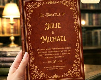 Plantilla de invitación de boda con diseño de cuento de hadas antiguo: Canva, editable e imprimible (digital) - Diseño de fantasía medieval vintage