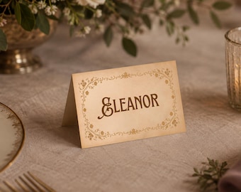 Old Fairytale Book Wedding Place Cards Template: Canva Editable & Printable (Digital) - Medieval Vintage Fantasy