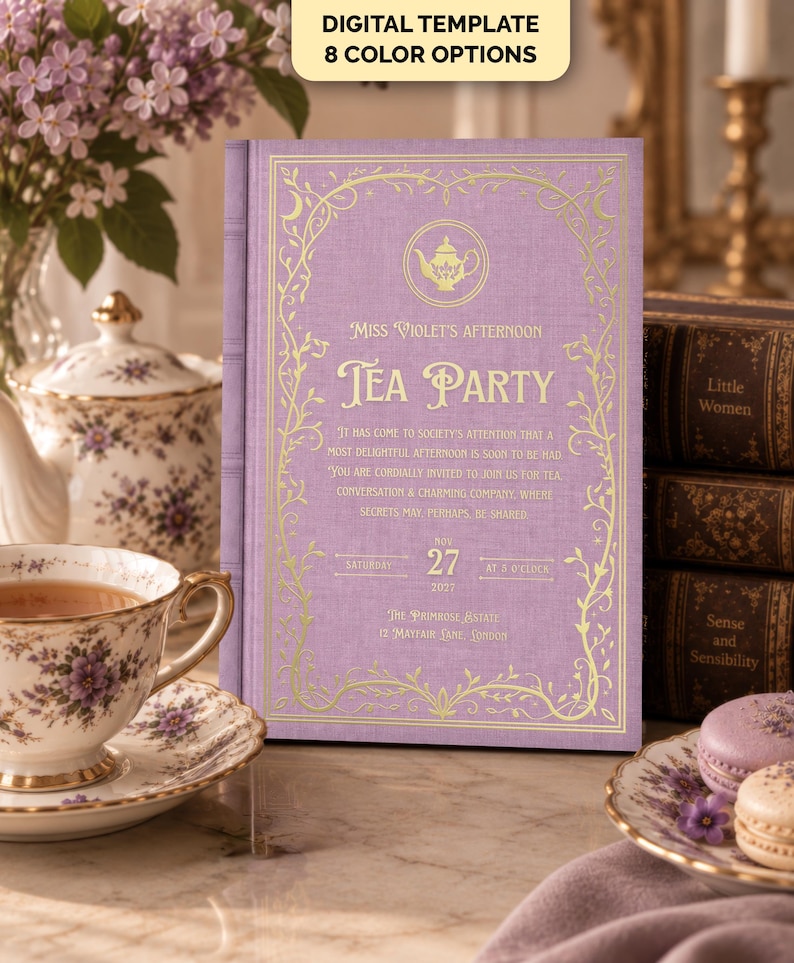 Editable High Tea Party Invitation: Digital & Printable Canva Template ...