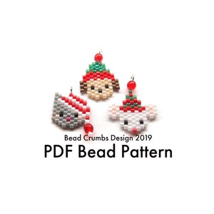 Christmas Dog Cat and Mouse Brick Stitch Bead Pattern, PDF Digital Download