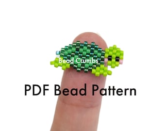 Green Sea Turtle Set Brick Stitch Bead Pattern, DIY Seed Bead Earring Charms, PDF Digital Download P2181756