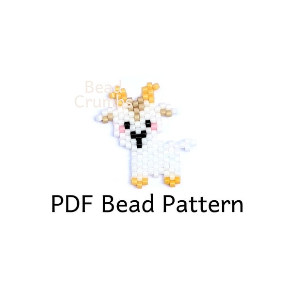 Goat Bead Pattern, Animal Brick Stitch Beading, PDF Digital Download P2177415