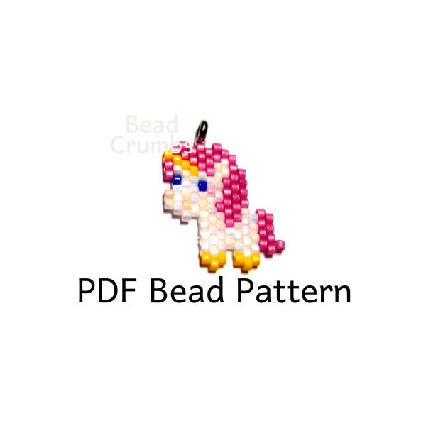 Unicorn Charm Original Version, Brick Stitch Bead Pattern, PDF Digital Download P2135898