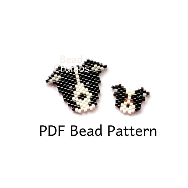 Bead Pattern Border Collie Dog Set, Miyuki Brick Stitch Charm, PDF Digital Download - P2168107