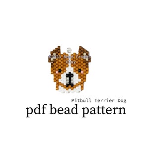 Pitbull Terrier Dog Charm, Brick Stitch PATTERN, Beadweaving Craft, PDF Digital Download image 2