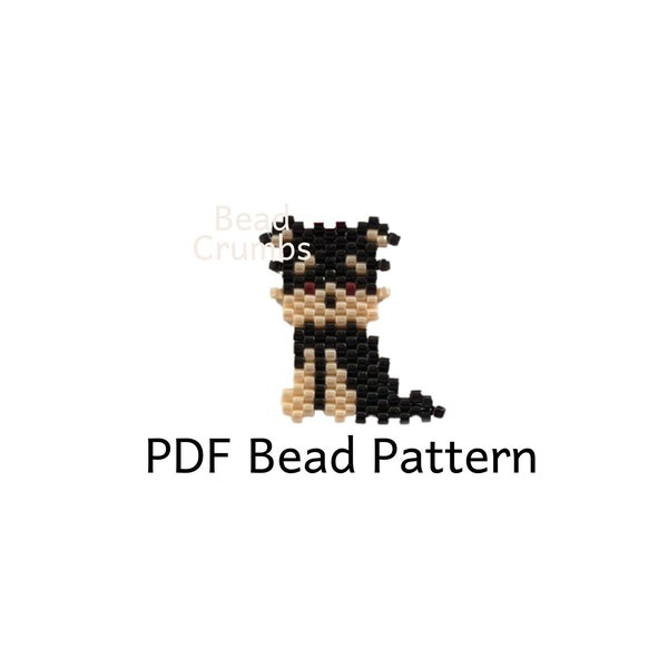 Motif de perles Yorkshire Terrier, chien Brick Stitch Miyuki Beading, DIY Cute Animal Charm | Téléchargement numérique PDF P2148944