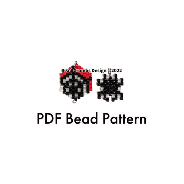 Mini Spider and Web Bead Pattern, Beaded Jewelry Charm Accessories, PDF Digital Download