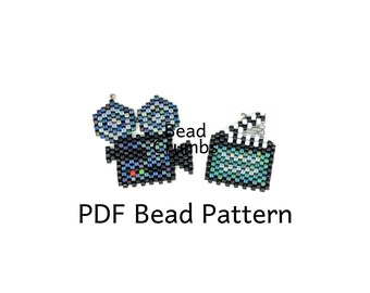 Bead Pattern Movie Camera and Slate, Miyuki Brick Stitch Charm, PDF Digital Download - P2168351