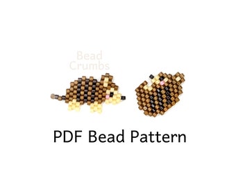 Armadillo Brick Stitch Beading Pattern, Miyuki Delica Animal Bead Weaving Charm, PDF Digital Download - P2173528