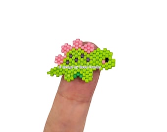 Stegosaurus Dinosaur Brick Stitch Bead Pattern, DIY Beaded Earring Jewelry Charms, PDF Digital Download