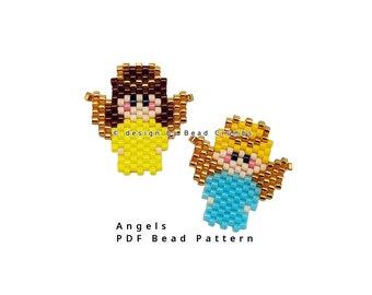 Angel Brick Stitch Bead Pattern, DIY Beaded Earring Jewelry Charms, PDF Digital Download