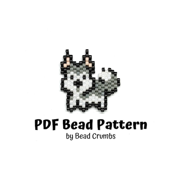 Husky Dog Bead Pattern, Miyuki Delica Brick Stitch Beading, PDF Digital File P2171025