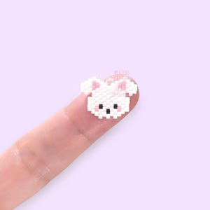 Rabbit Bead Craft Pattern – Brick Stitch DIY Charm/Pendant Diagram, PDF Digital Download