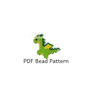 Dragon Brick Stitch Bead Pattern, Diagram Beadweaving Charm, PDF Digital File P2174069