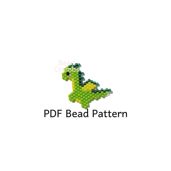 Dragon Brick Stitch Bead Pattern, Diagram Beadweaving Charm, PDF Digital File P2174069