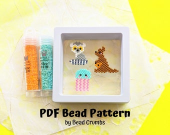 CBS Ceramic Beads 238 10 or 20 Gray Kangaroo Beads Peruvian Beads Tiny Kangaroo Beads Lots of 4 Animal Beads