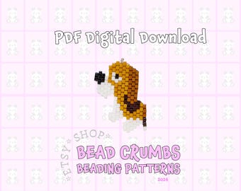 Basset Hound Dog Brick Stitch Beading Pattern (PDF Download)