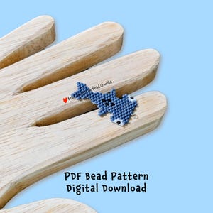 Hammerhead Shark Brick Stitch Bead Pattern: Miyuki Delica DIY Charm (PDF Digital Download)