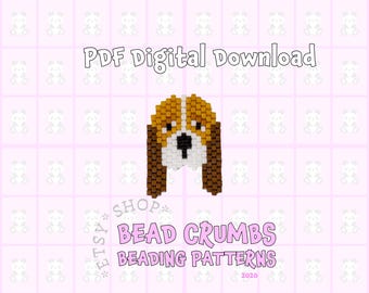 Brick Stitch Basset Hound Dog Beading Pattern Face (PDF Download)