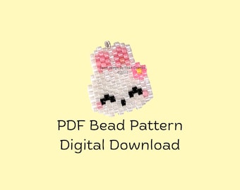 Weißes Häschen Gesicht Brick Stich Perlenmuster PDF Digital Download