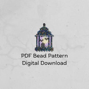 Halloween Graveyard Lantern Brick Stitch Beading Pattern PDF Digital Download