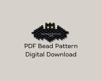 Halloween Bat Charm, Brick Stitch Beading Pattern, PDF Download