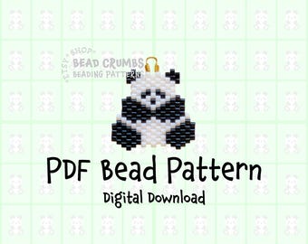 Brick Stitch Onigiri Panda Beading Pattern, DIY Craft (PDF Digital Download)