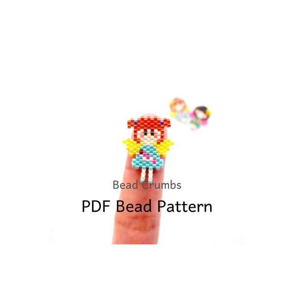 Fairy Bead Pattern, Brick Stitch Bead Weaving Miyuki Charm, Digital Download P2143058