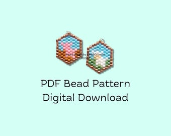 Mini Farm Animal Brick Stitch Beading Pattern: Pig & Sheep (PDF Download)