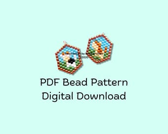 Cow and Horse Beaded Charm Pattern: Farm Animal Brick Stitch PDF (Digital Download)