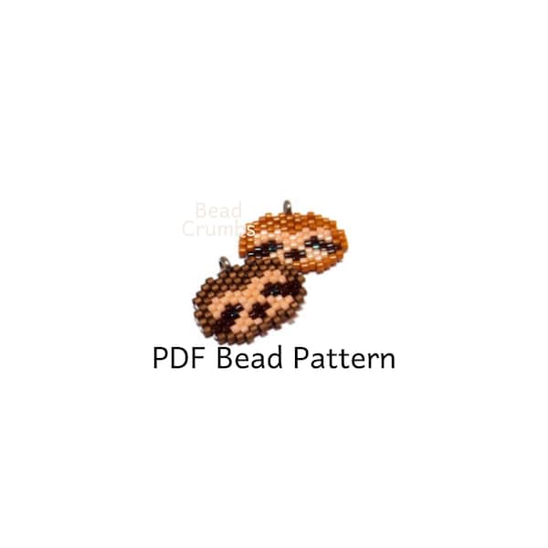 Sloth Bead Pattern, Brick Stitch Beading Chart,  Animal Charm - PDF Digital Download P2136094