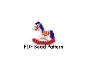 Rocking Horse Bead Pattern, Miyuki Brick Stitch Beading Charm, PDF Digital Download - P2170946