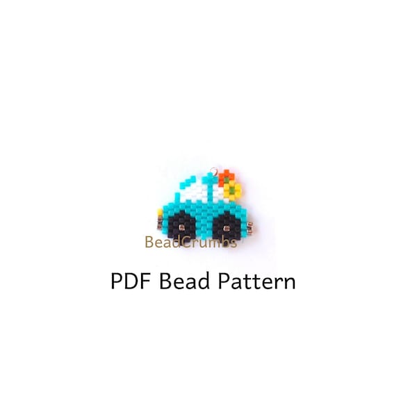 Car Brick Stitch Automobile Beading Pattern, Miyuki Beads, PDF Digital Download P2133226