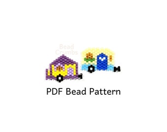 Camper Bead Pattern, Miyuki Brick Stitch Charm, PDF Digital Download - P2161138