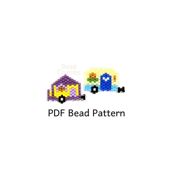 Camper Bead Pattern, Miyuki Brick Stitch Charm, PDF Digital Download - P2161138