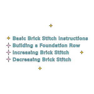 Learn to Brick Stitch Bead - Foundation Row Ladder, Increasing, and Decreasing Diagrams