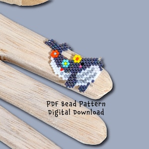 Humpback Whale Brick Stitch Beading Pattern - Ocean Animal Charm Earrings | PDF Digital Download