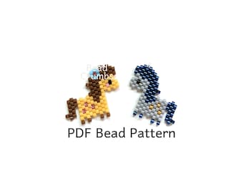 Pony Bead Pattern, Miyuki Brick Stitch Charm, PDF Digital Download - P2166009
